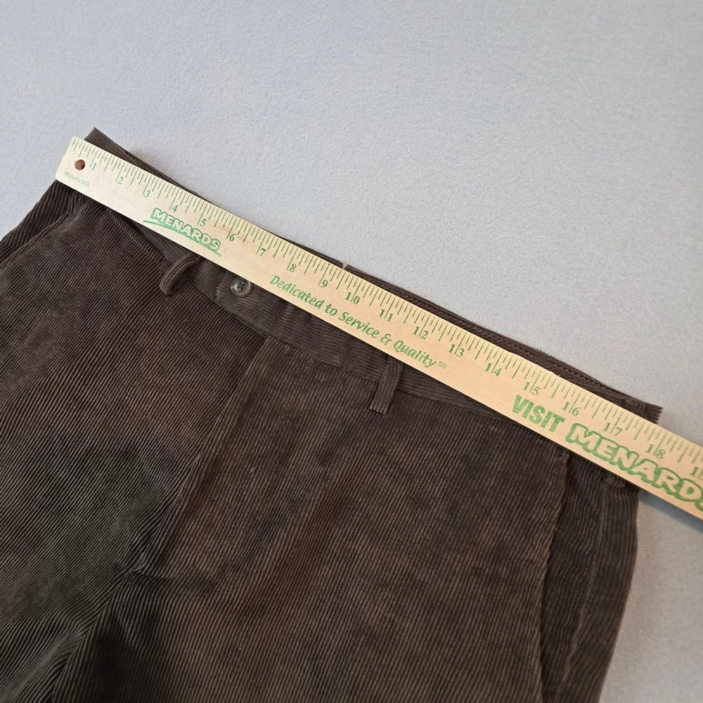 Peter Millar Nanoluxe Brown Corduroy Pants Mens 36x35 Straight Leg Flat Front